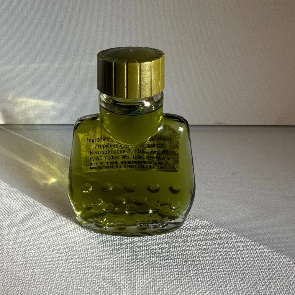 Vintage Mennen Skin Bracer Wild Moss After Shave 1.5 oz Green Glass Bottle